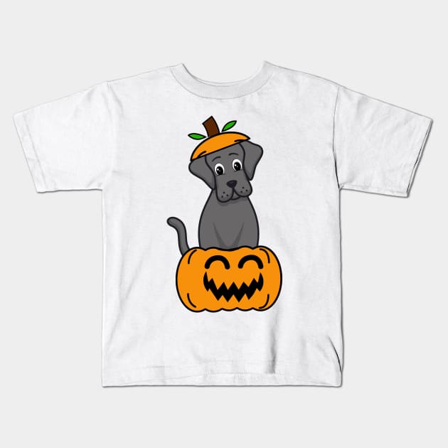 Cute Big Dog is in a pumpkin Kids T-Shirt by Pet Station